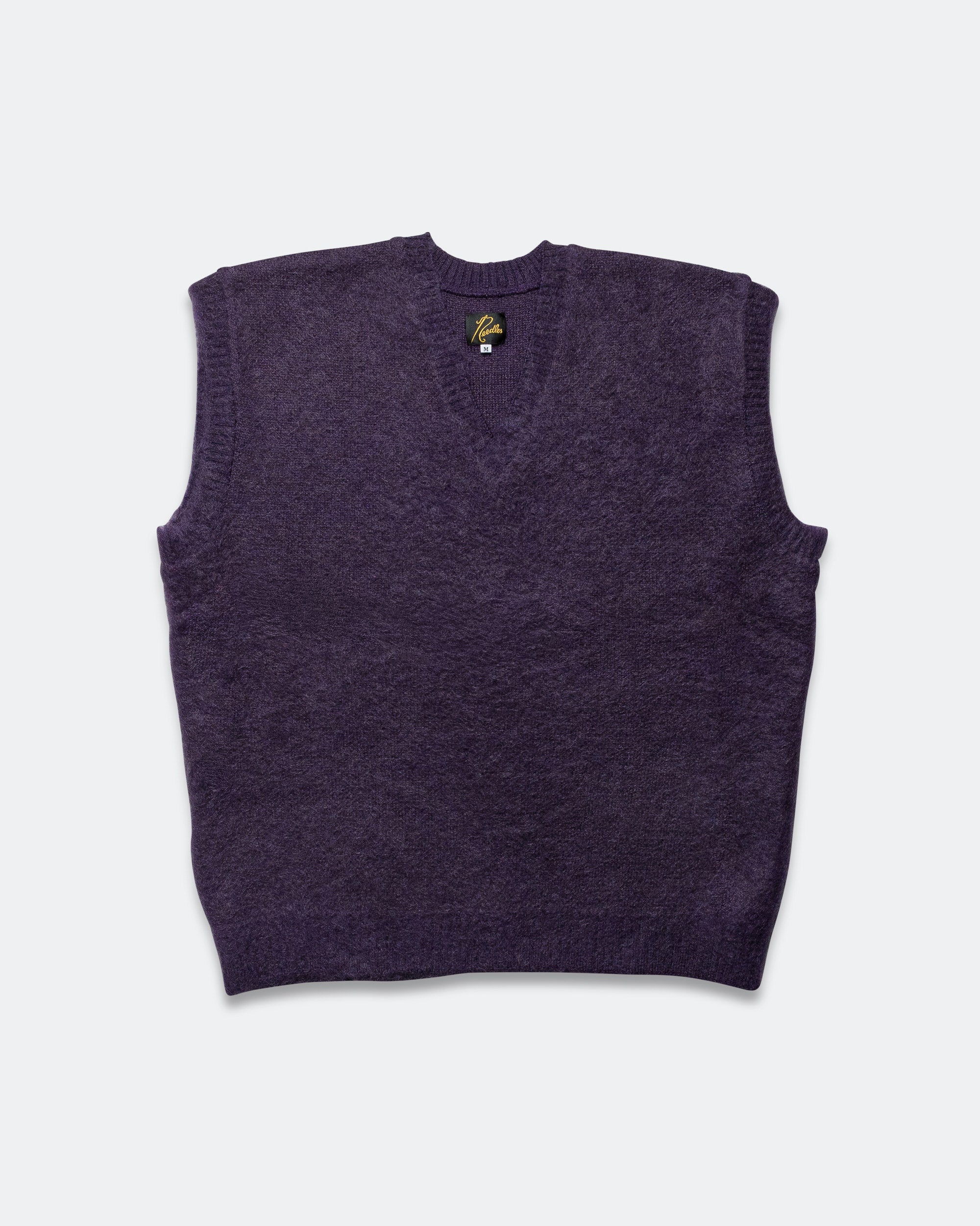 Needles - Mohair Knit Vest - Purple Solid | UP THERE