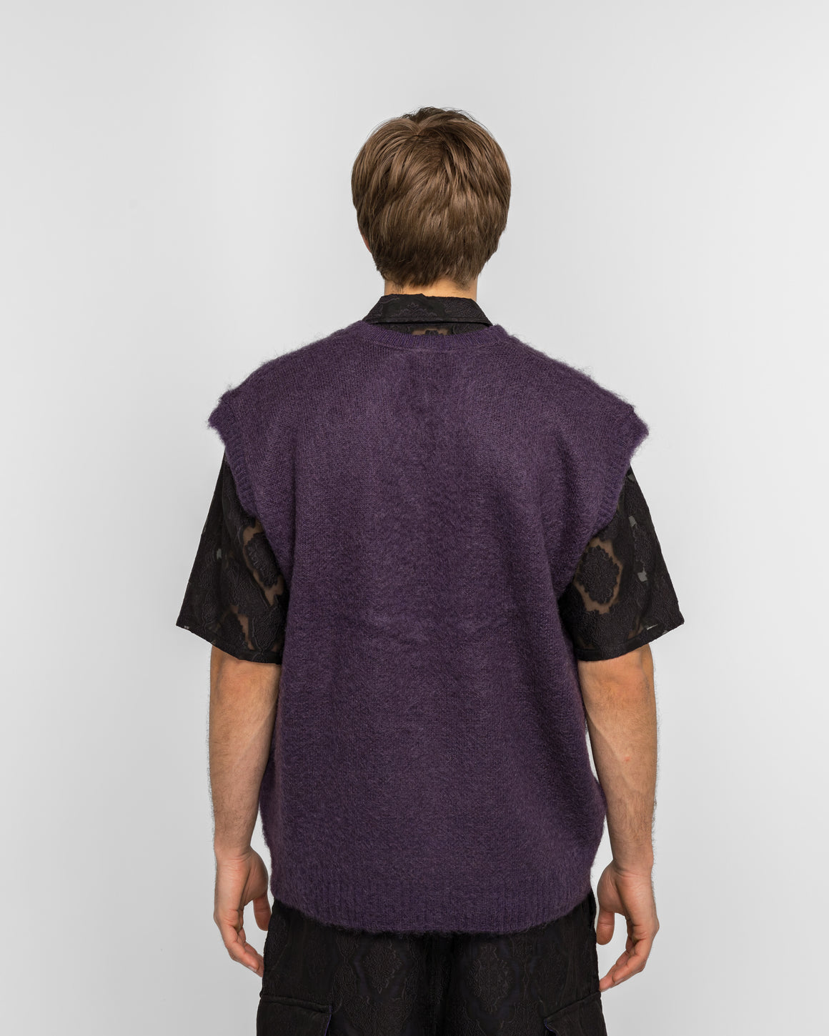 Needles - Mohair Knit Vest - Purple Solid - UP THERE