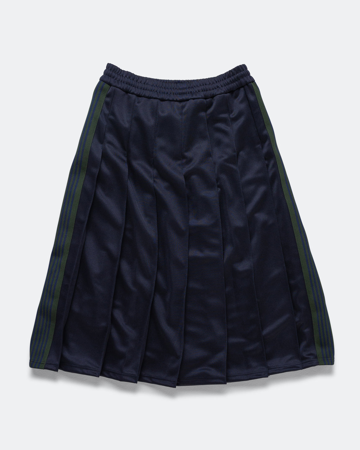 Needles - Pleated Track Skirt - Navy Poly Smooth - UP THERE