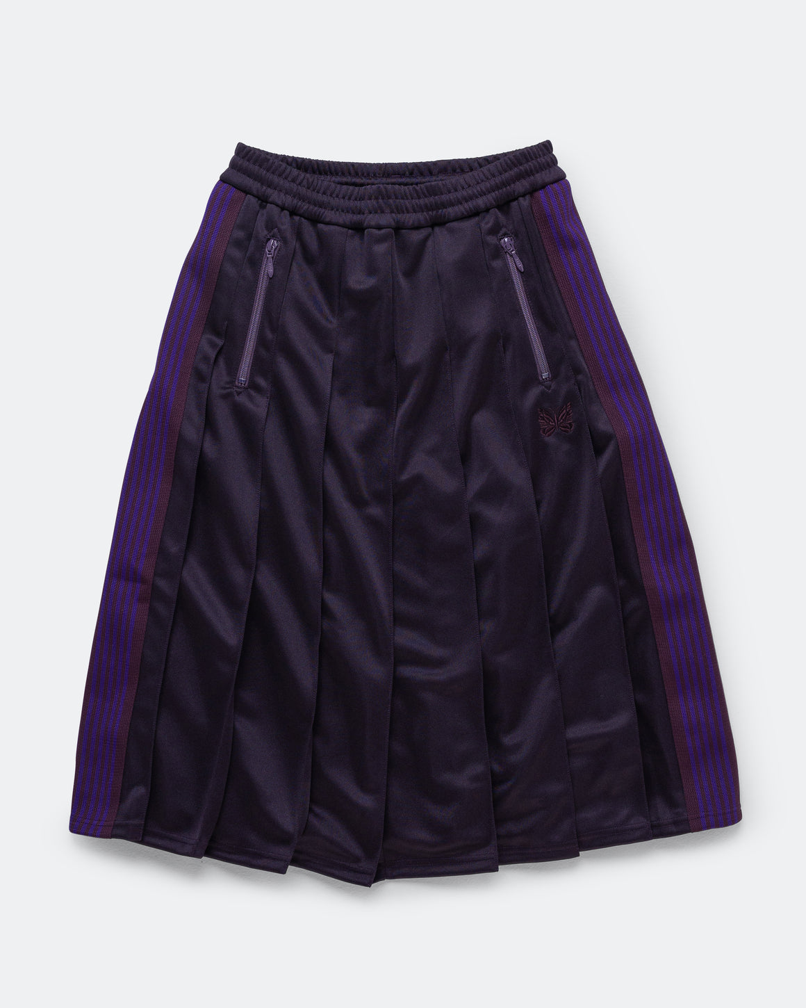 Needles - Pleated Track Skirt - Purple Poly Smooth - UP THERE
