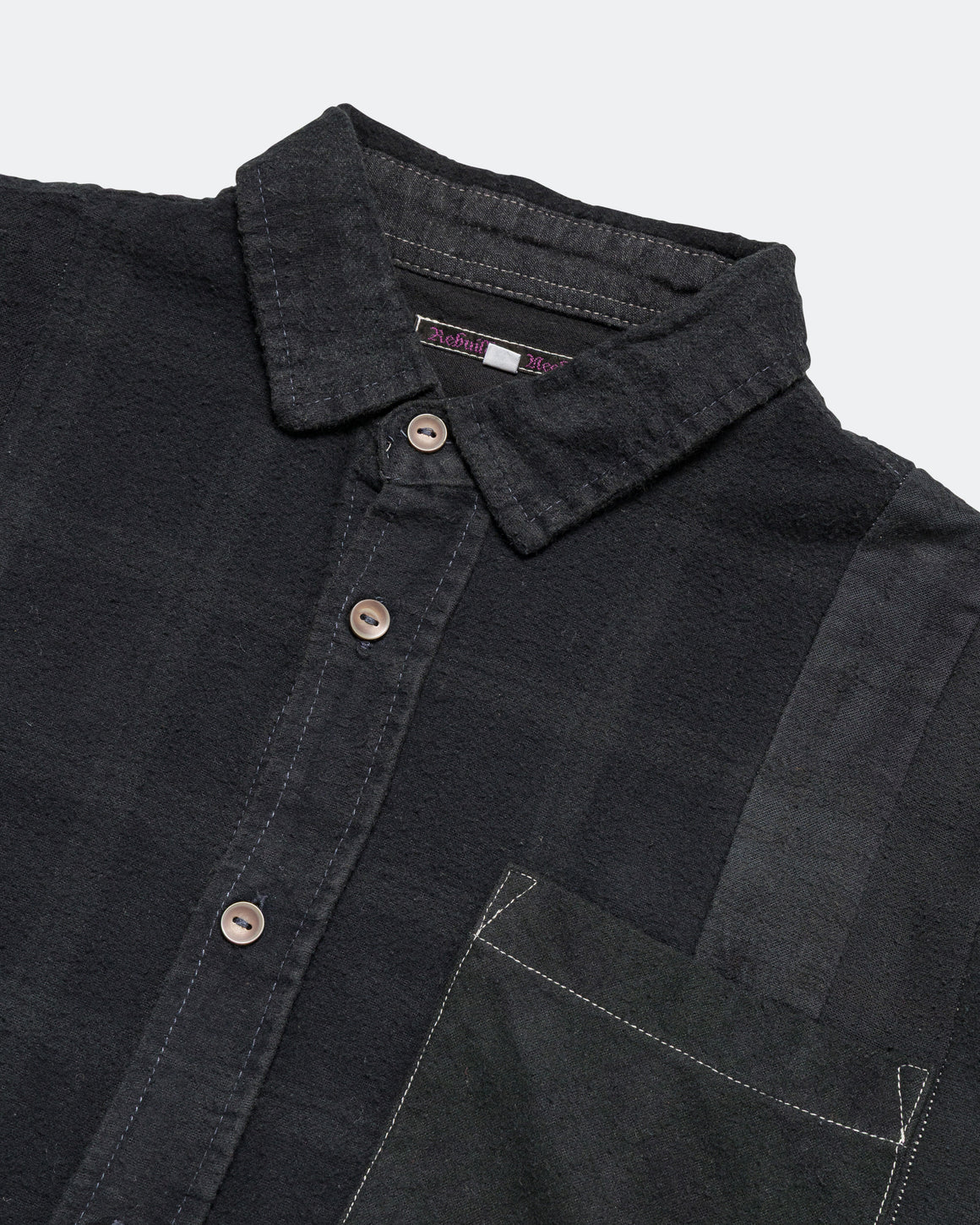 Needles - Rebuild Flannel 7 Cuts Shirt FW25 Overdye - Small #4 - UP THERE