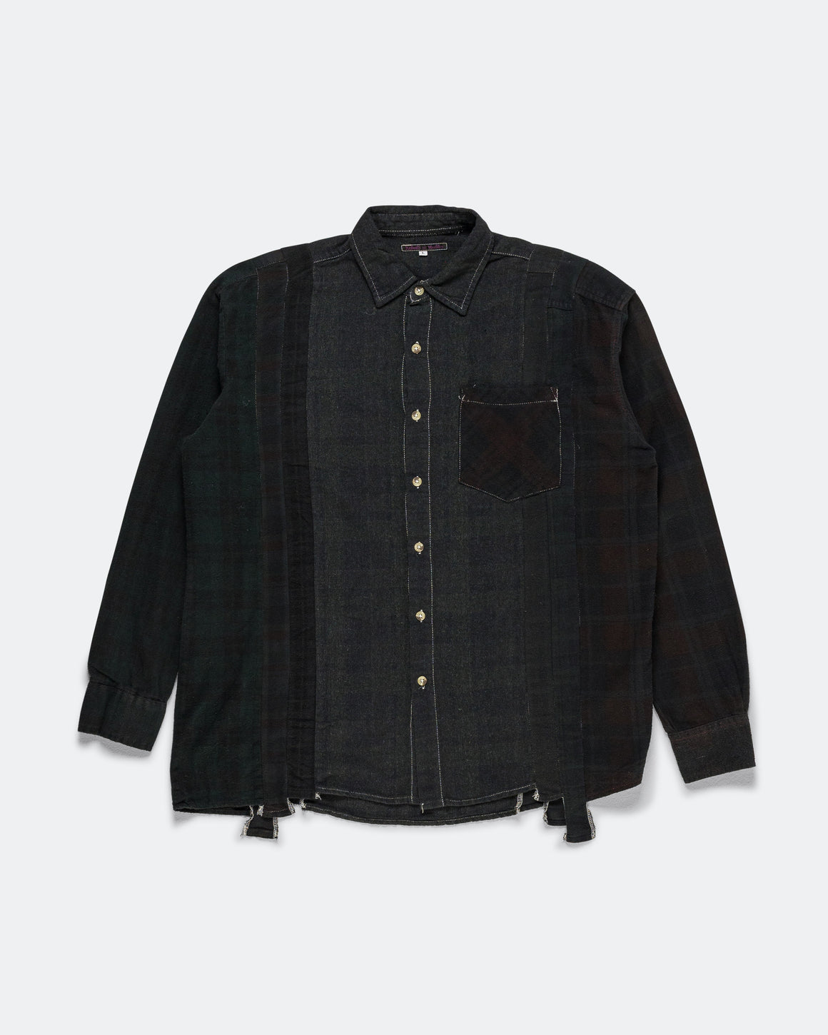 Needles - Rebuild Flannel Shirt 7 Cuts Shirt Over Dye FW26 - Black Large #1 - UP THERE
