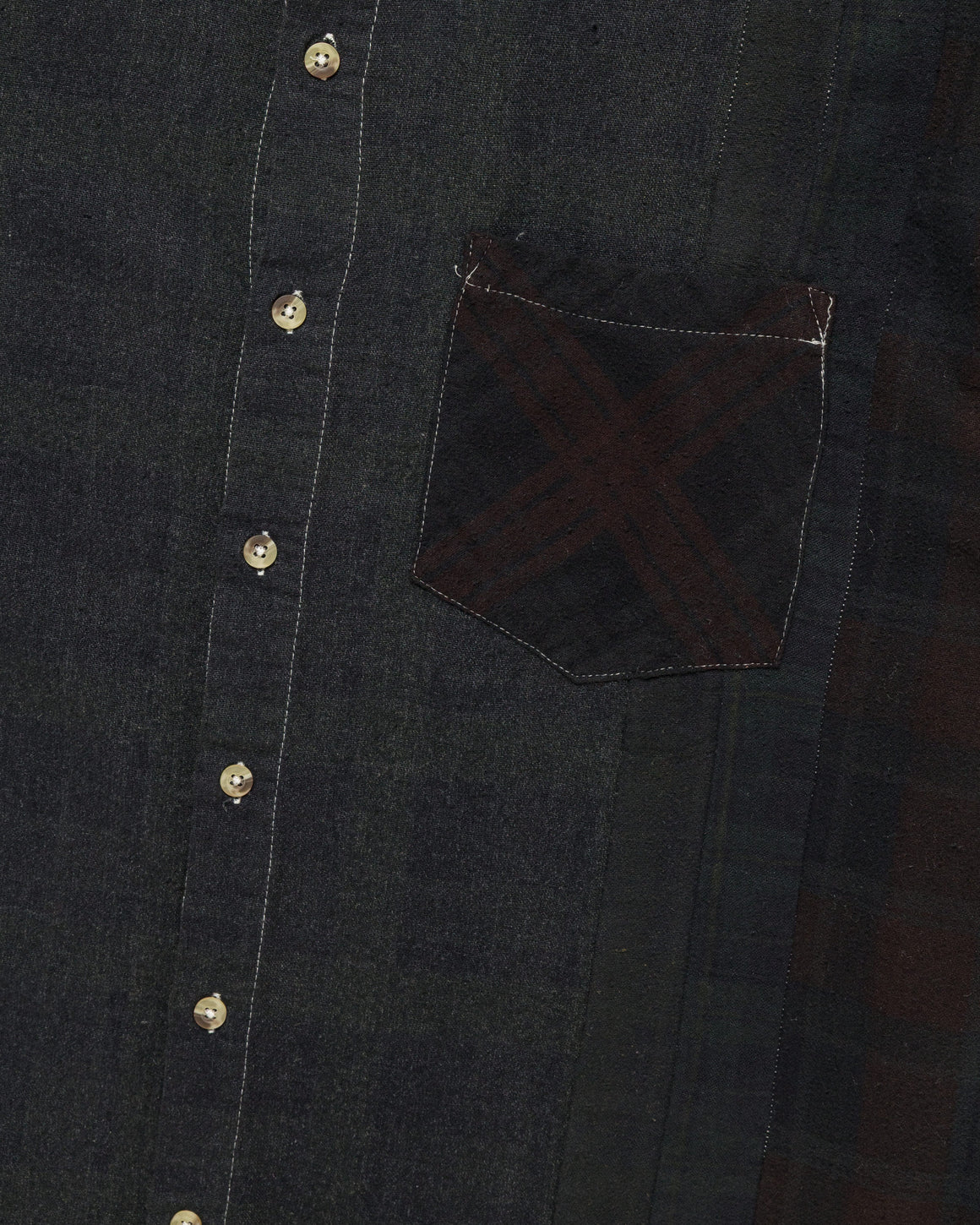 Needles - Rebuild Flannel Shirt 7 Cuts Shirt Over Dye FW26 - Black Large #1 - UP THERE