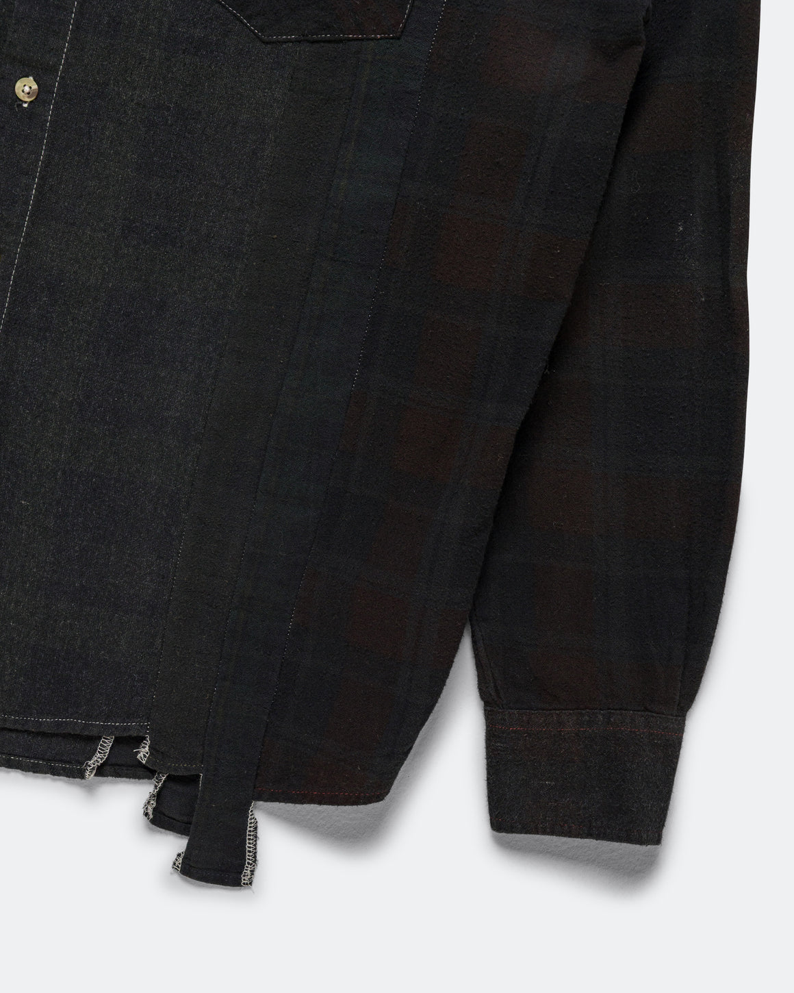 Needles - Rebuild Flannel Shirt 7 Cuts Shirt Over Dye FW26 - Black Large #1 - UP THERE
