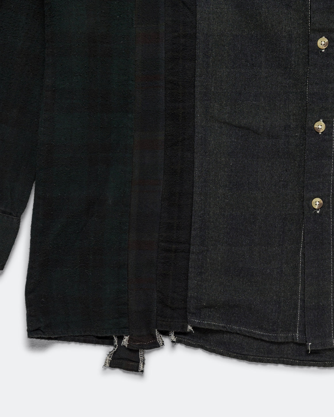 Needles - Rebuild Flannel Shirt 7 Cuts Shirt Over Dye FW26 - Black Large #1 - UP THERE