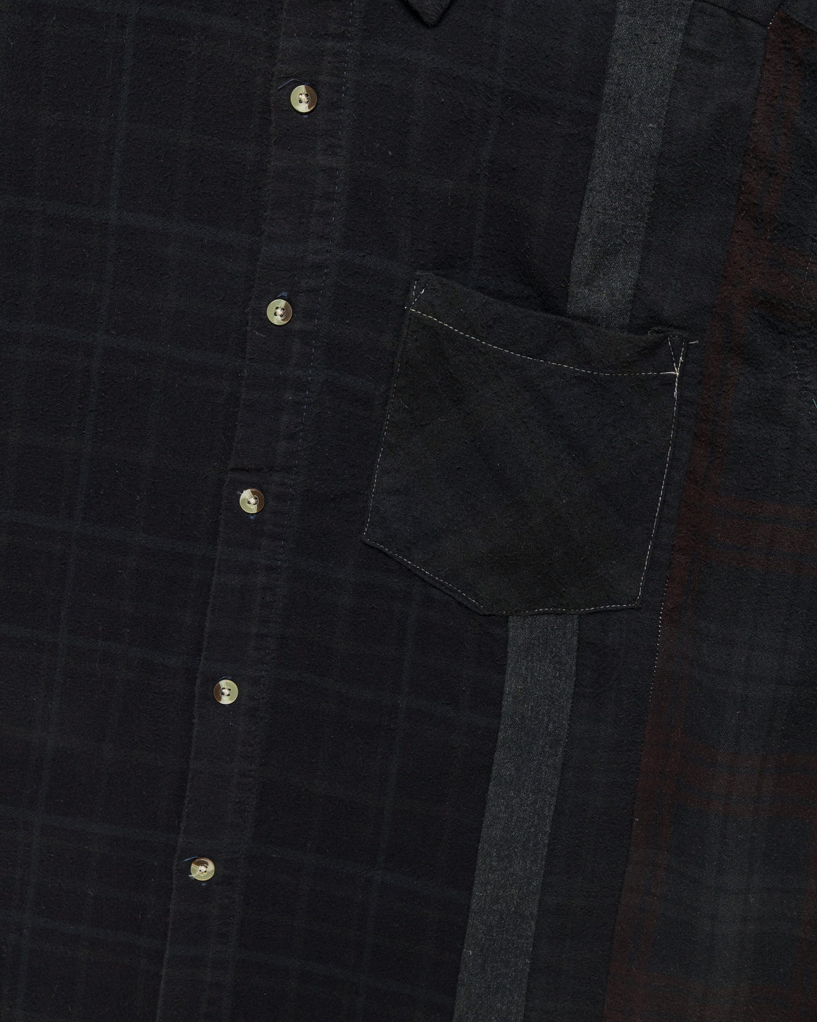 Needles - Rebuild Flannel Shirt 7 Cuts Shirt Over Dye FW26 - Black Large #2 - UP THERE