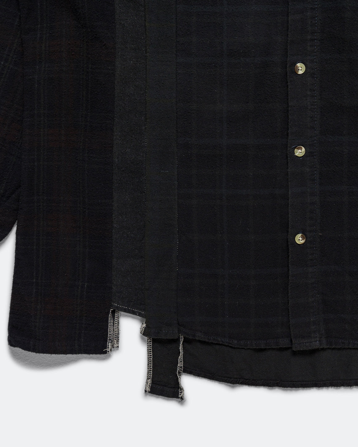 Needles - Rebuild Flannel Shirt 7 Cuts Shirt Over Dye FW26 - Black Large #2 - UP THERE