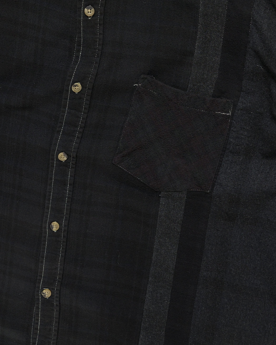 Needles - Rebuild Flannel Shirt 7 Cuts Shirt Over Dye FW26 - Black Large #3 - UP THERE