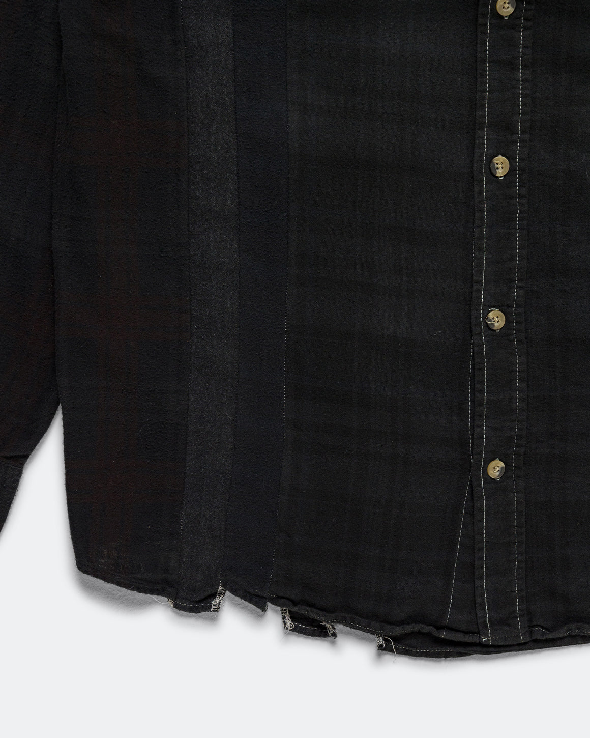 Needles - Rebuild Flannel Shirt 7 Cuts Shirt Over Dye FW26 - Black Large #3 - UP THERE
