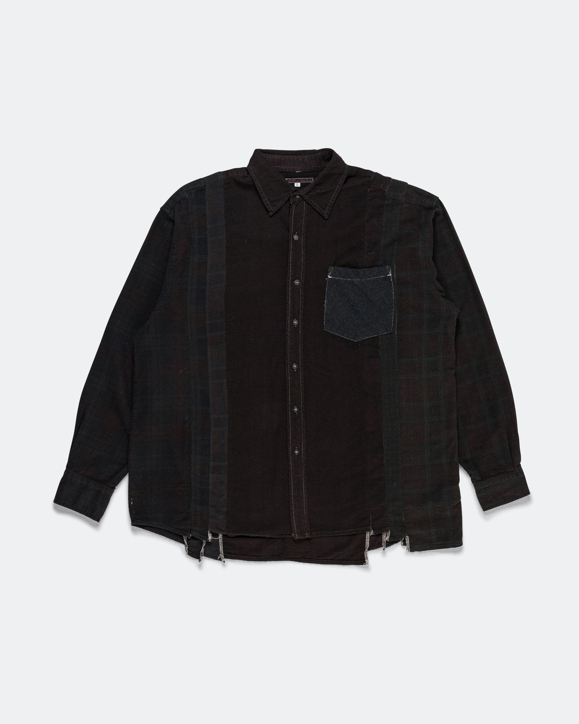 Needles - Rebuild Flannel Shirt 7 Cuts Shirt Over Dye FW26 - Black Large #4 - UP THERE
