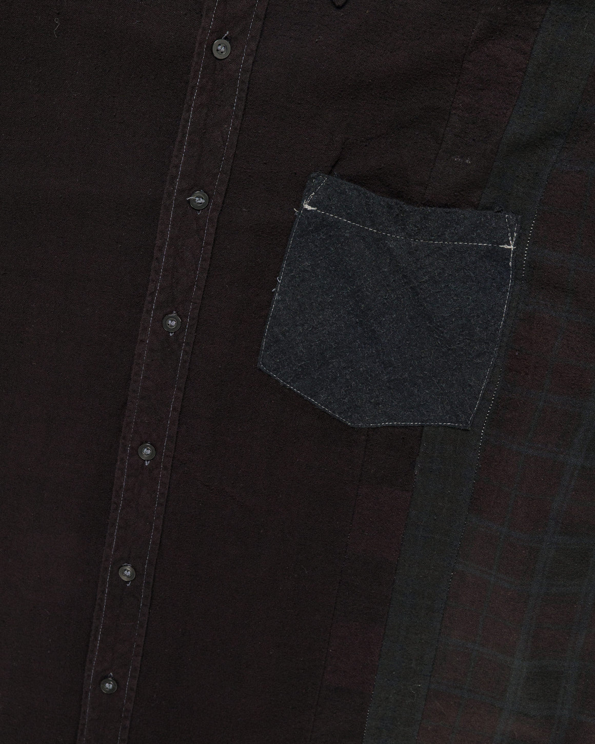 Needles - Rebuild Flannel Shirt 7 Cuts Shirt Over Dye FW26 - Black Large #4 - UP THERE
