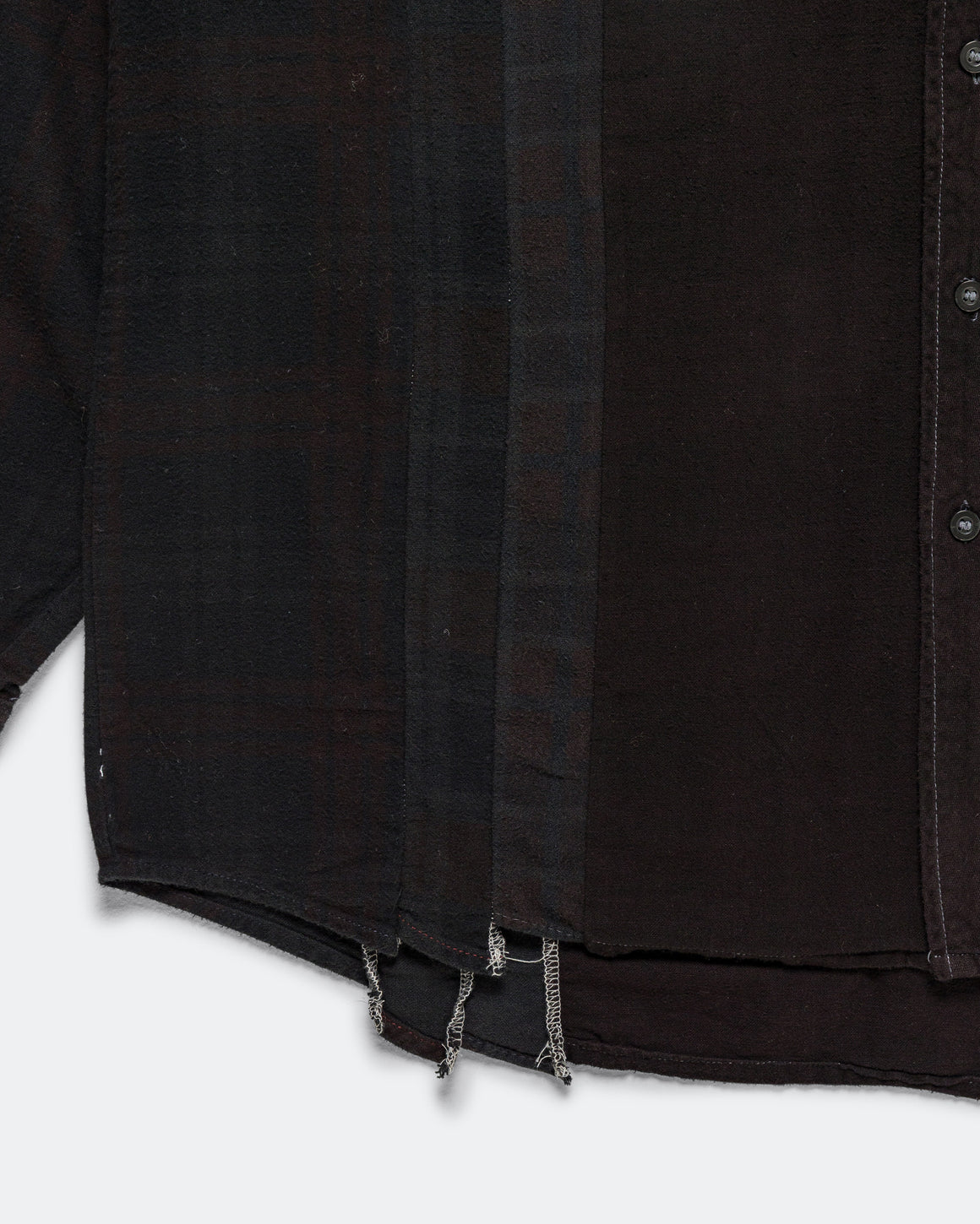 Needles - Rebuild Flannel Shirt 7 Cuts Shirt Over Dye FW26 - Black Large #4 - UP THERE