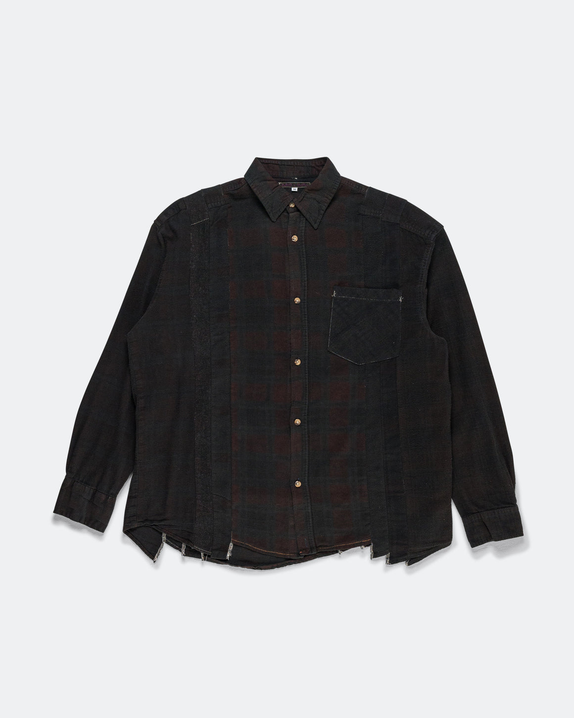 Needles - Rebuild Flannel Shirt 7 Cuts Shirt Over Dye FW26 - Black Medium #1 - UP THERE