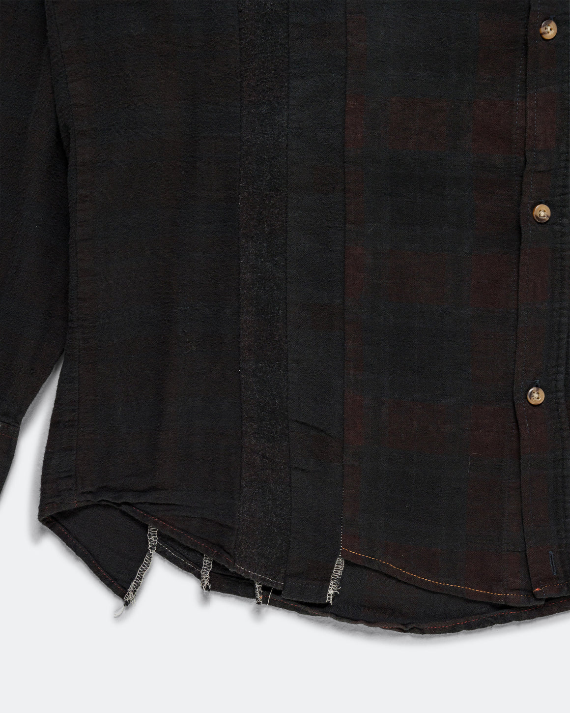 Needles - Rebuild Flannel Shirt 7 Cuts Shirt Over Dye FW26 - Black Medium #1 - UP THERE