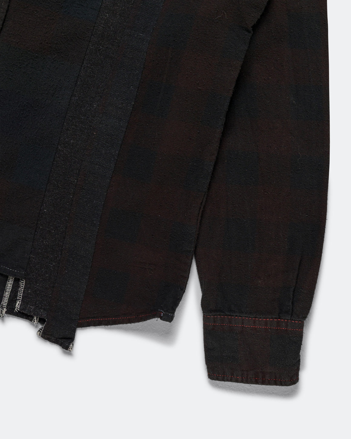 Needles - Rebuild Flannel Shirt 7 Cuts Shirt Over Dye FW26 - Black Medium #2 - UP THERE