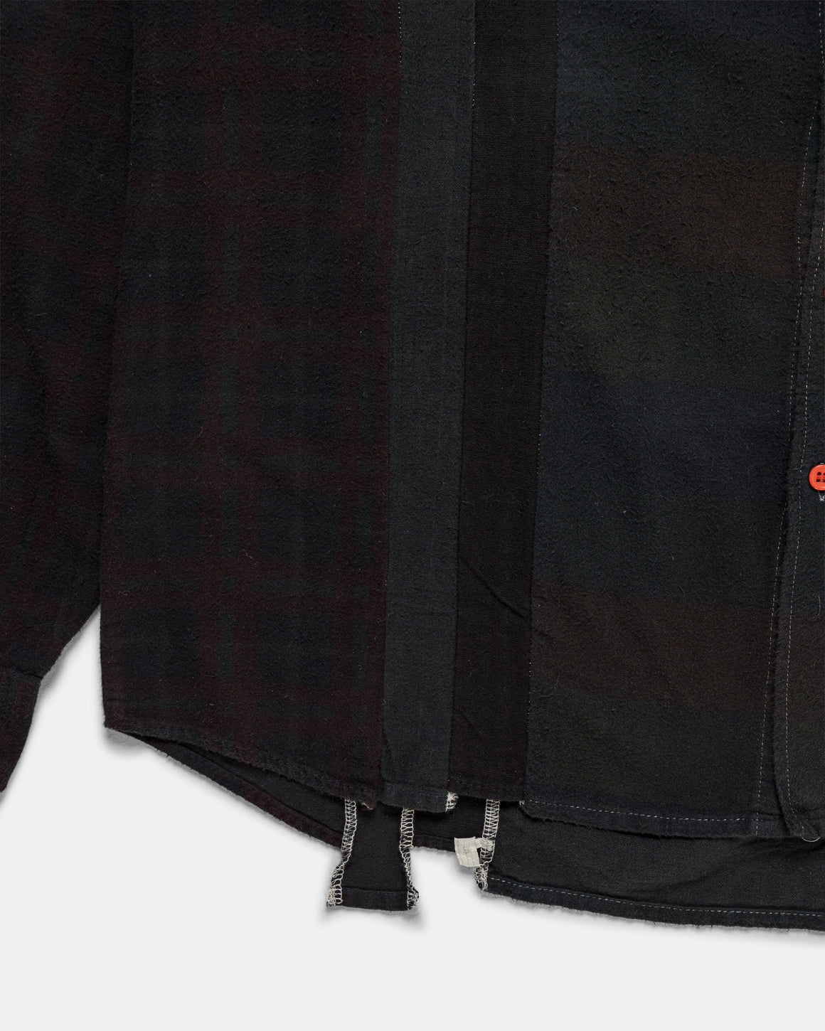 Needles - Rebuild Flannel Shirt 7 Cuts Shirt Over Dye FW26 - Black Medium #2 - UP THERE