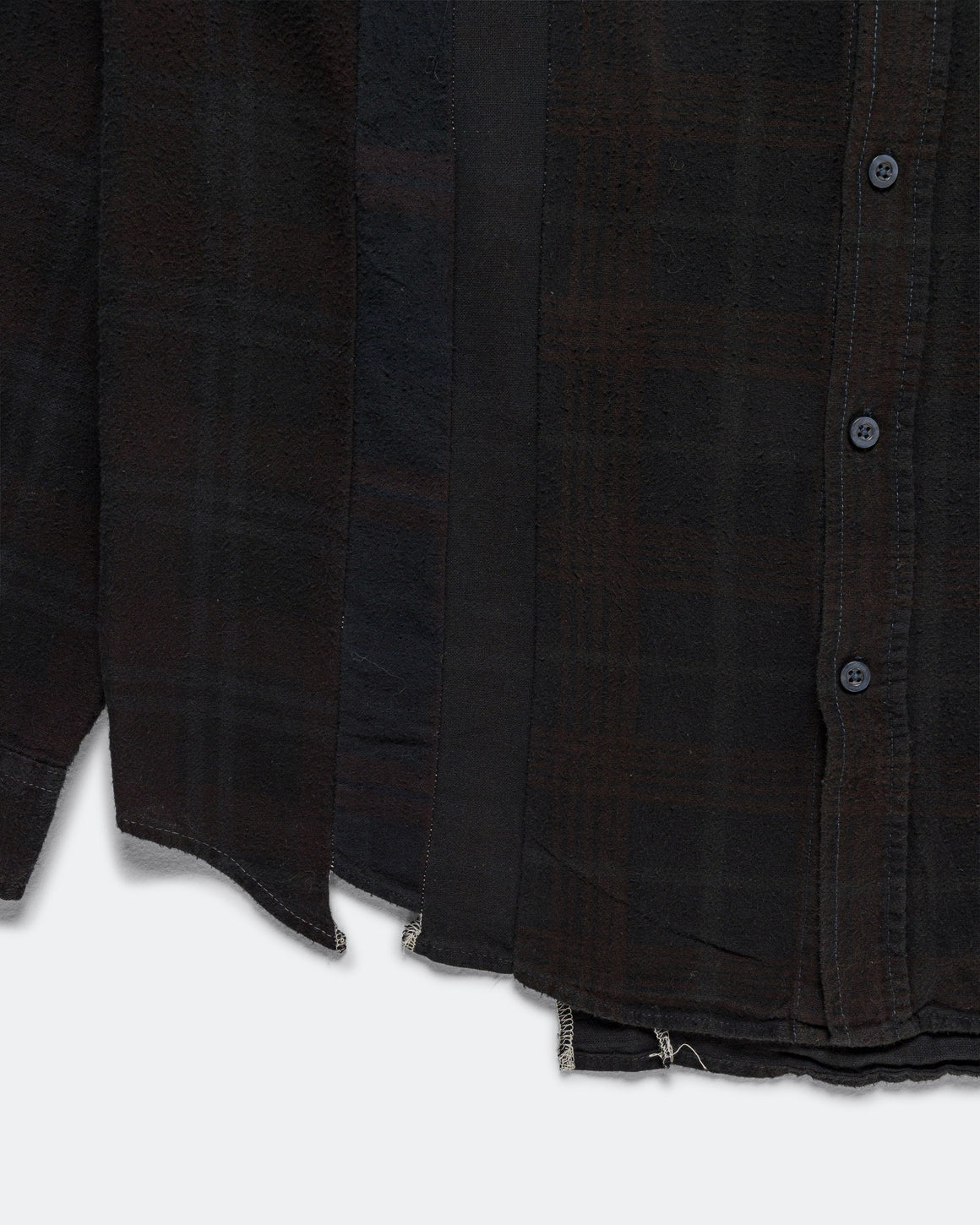 Needles - Rebuild Flannel Shirt 7 Cuts Shirt Over Dye FW26 - Black Medium #3 - UP THERE