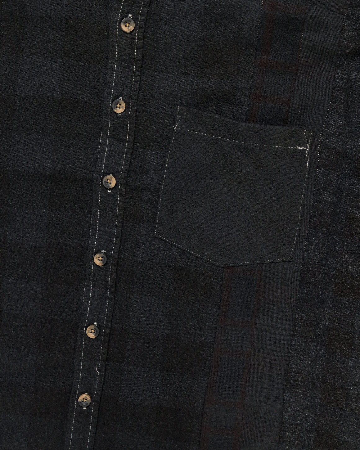 Needles - Rebuild Flannel Shirt 7 Cuts Shirt Over Dye FW26 - Black Medium #4 - UP THERE