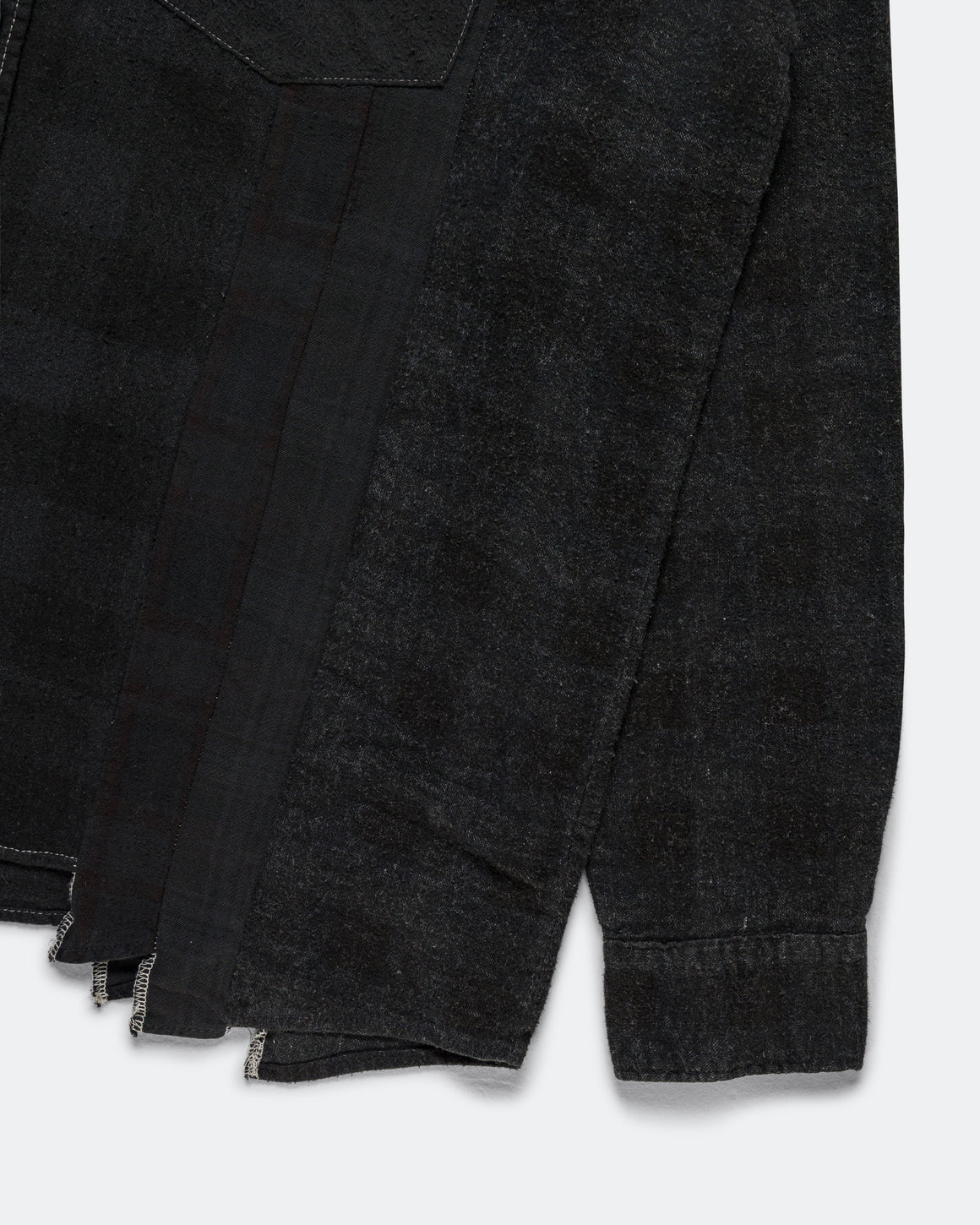 Needles - Rebuild Flannel Shirt 7 Cuts Shirt Over Dye FW26 - Black Medium #4 - UP THERE