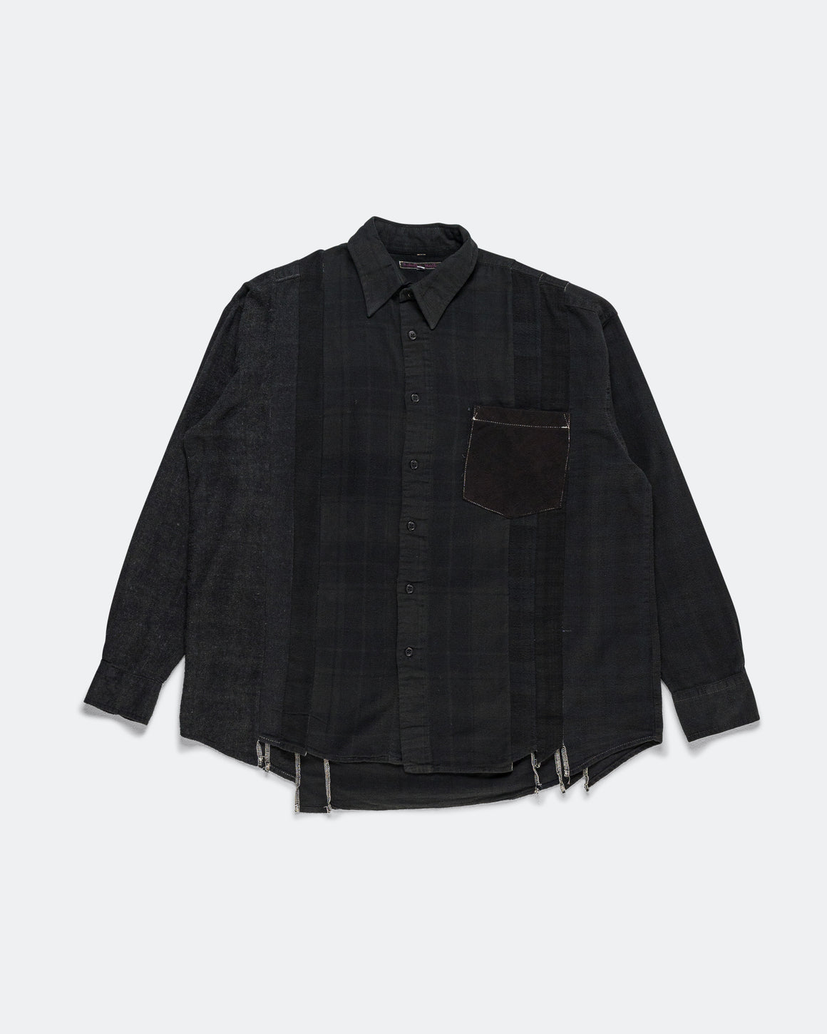 Needles - Rebuild Flannel Shirt 7 Cuts Shirt Over Dye FW26 - Black Medium #5 - UP THERE