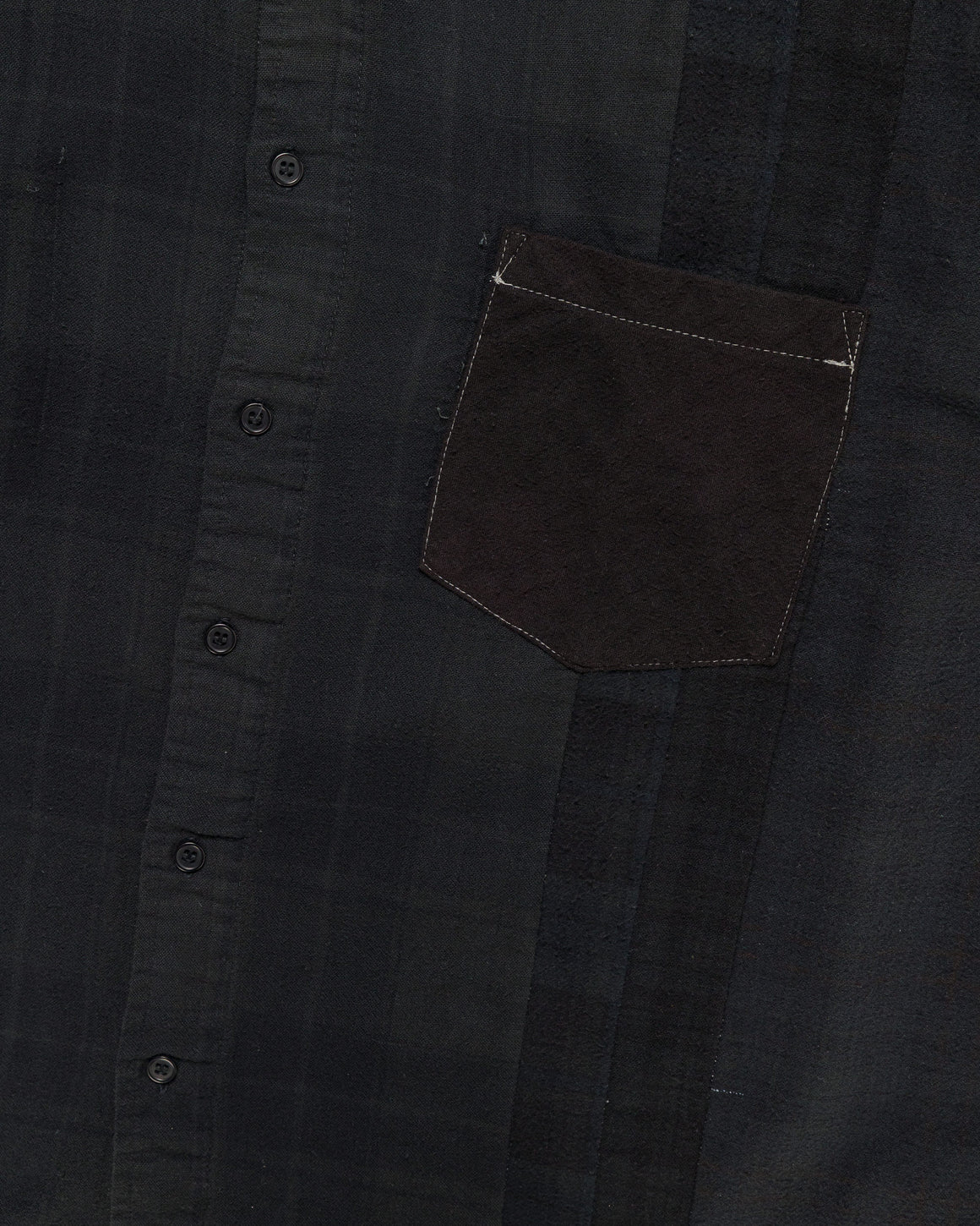 Needles - Rebuild Flannel Shirt 7 Cuts Shirt Over Dye FW26 - Black Medium #5 - UP THERE