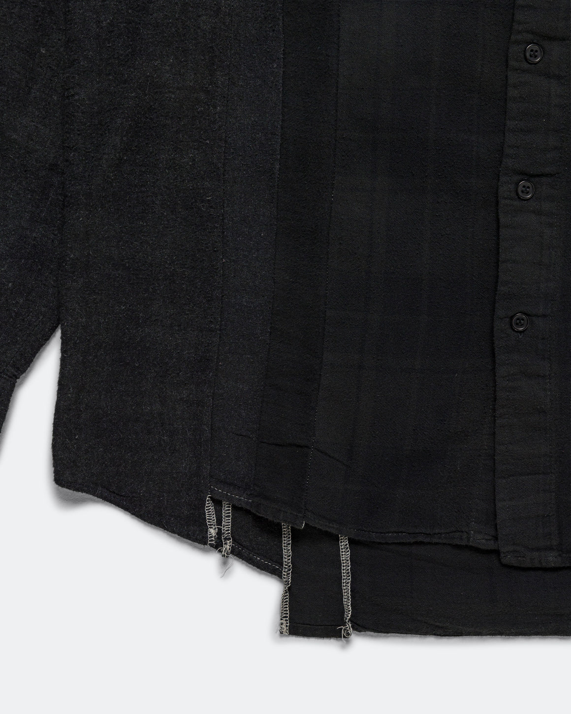 Needles - Rebuild Flannel Shirt 7 Cuts Shirt Over Dye FW26 - Black Medium #5 - UP THERE