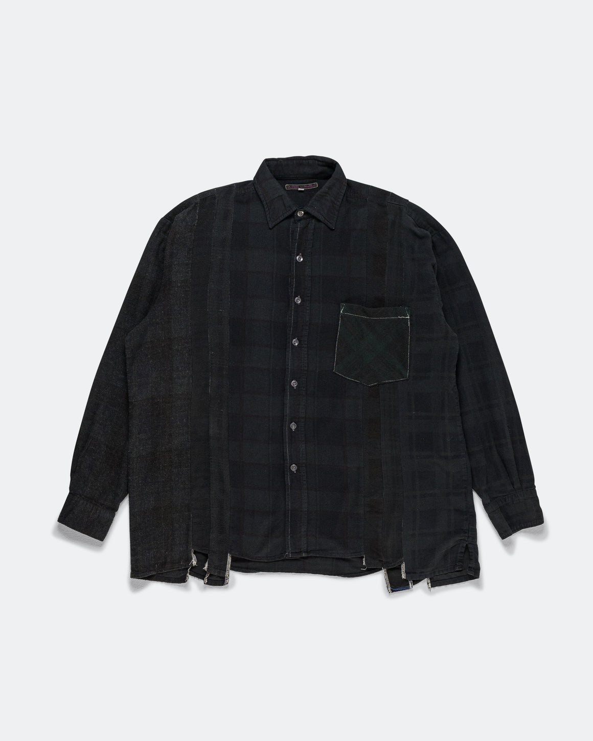 Needles - Rebuild Flannel Shirt 7 Cuts Shirt Over Dye FW26 - Black Medium #6 - UP THERE