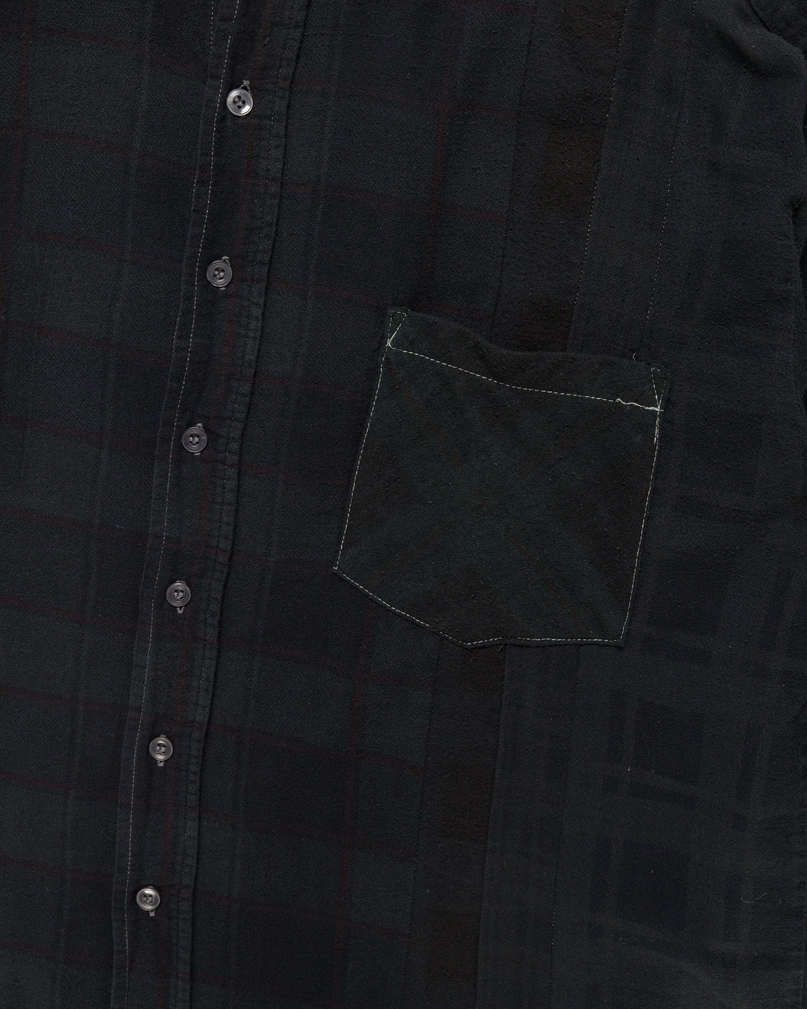 Needles - Rebuild Flannel Shirt 7 Cuts Shirt Over Dye FW26 - Black Medium #6 - UP THERE
