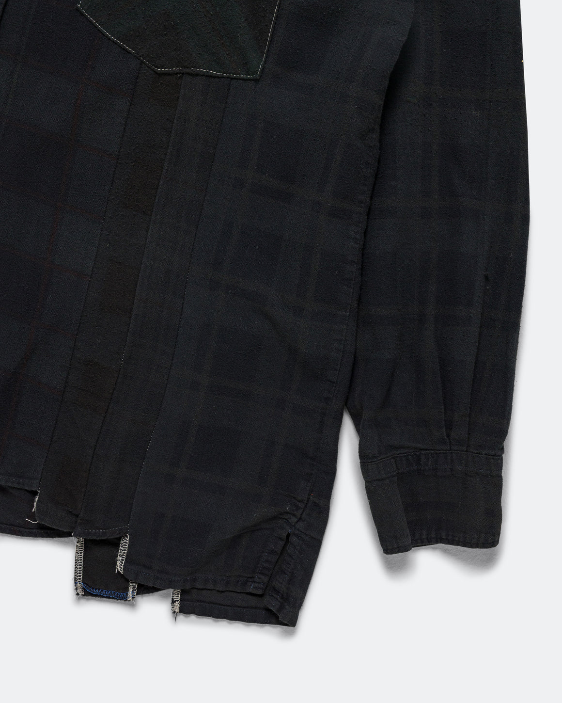 Needles - Rebuild Flannel Shirt 7 Cuts Shirt Over Dye FW26 - Black Medium #6 - UP THERE