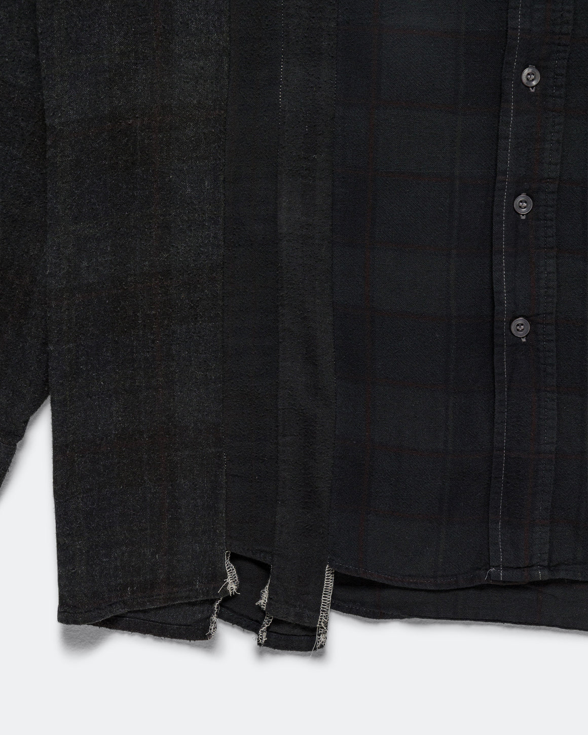 Needles - Rebuild Flannel Shirt 7 Cuts Shirt Over Dye FW26 - Black Medium #6 - UP THERE