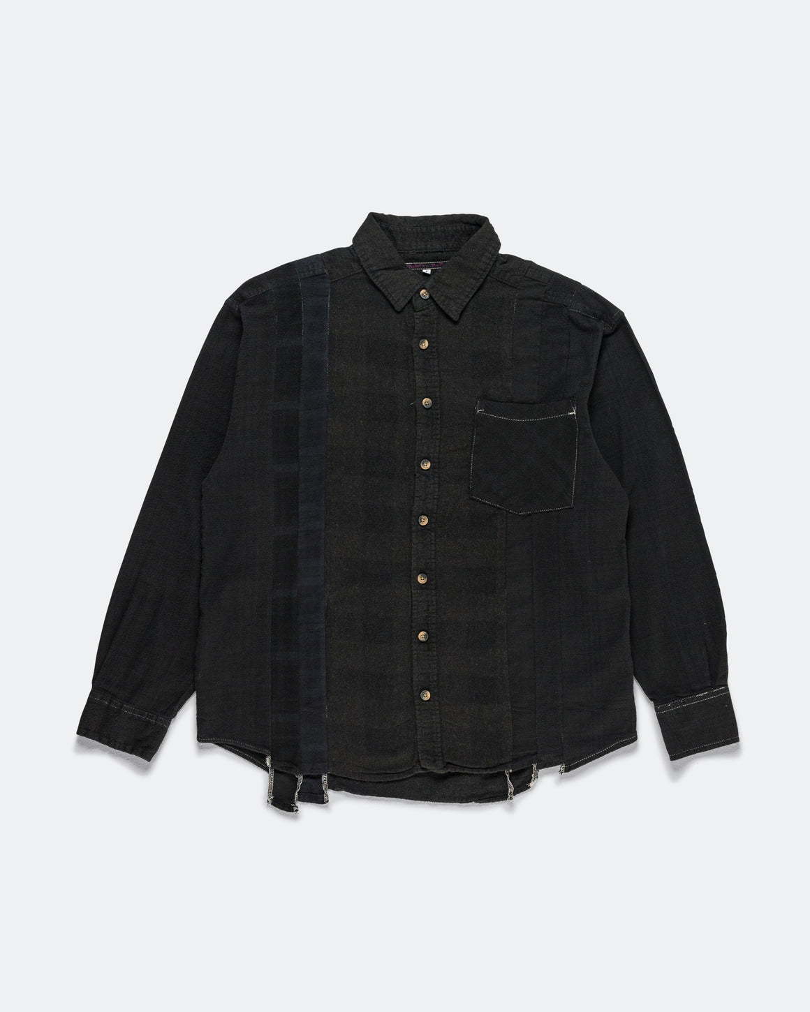 Needles - Rebuild Flannel Shirt 7 Cuts Shirt Over Dye FW26 - Black Small #1 - UP THERE