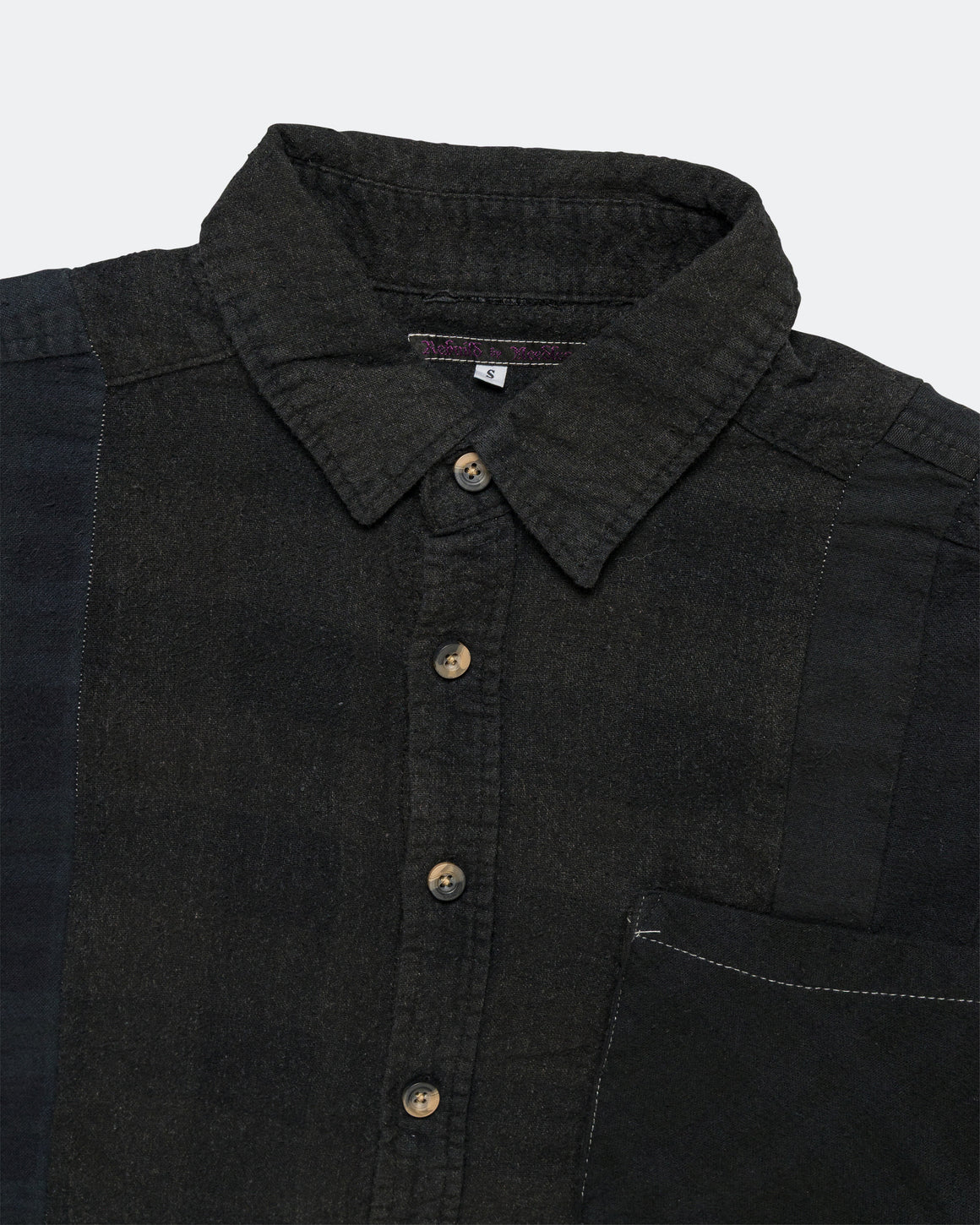 Needles - Rebuild Flannel Shirt 7 Cuts Shirt Over Dye FW26 - Black Small #1 - UP THERE