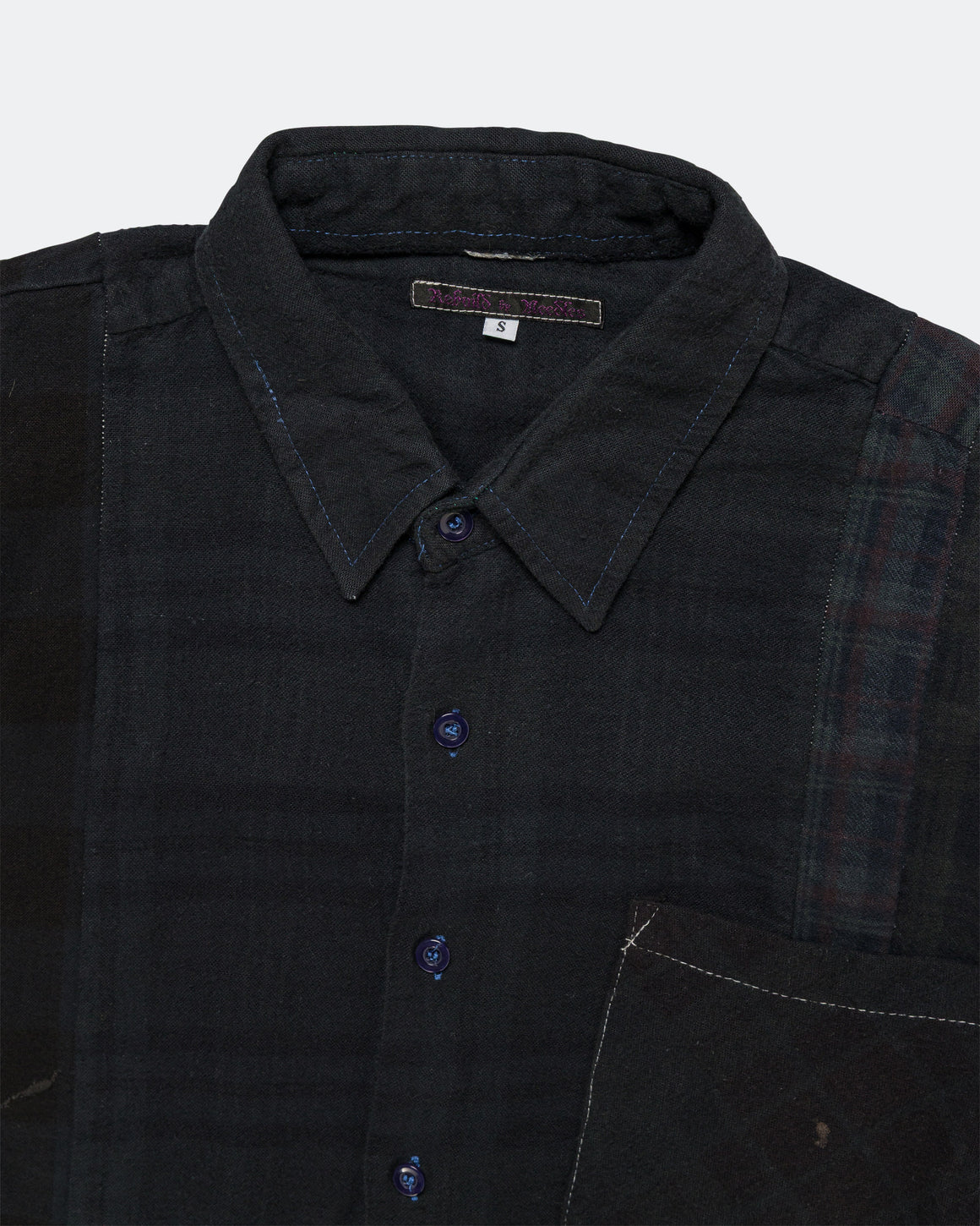 Needles - Rebuild Flannel Shirt 7 Cuts Shirt Over Dye FW26 - Black Small #2 - UP THERE
