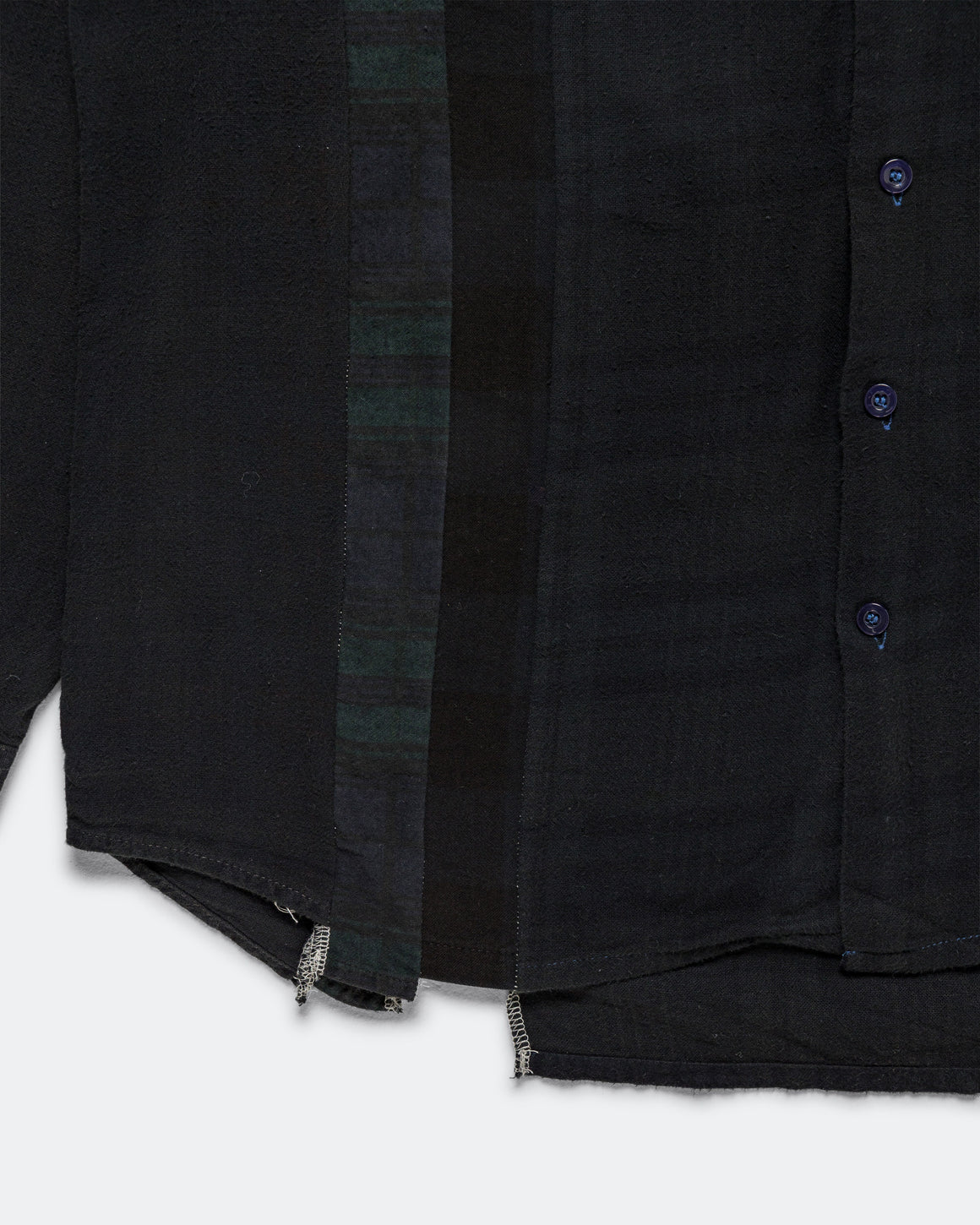 Needles - Rebuild Flannel Shirt 7 Cuts Shirt Over Dye FW26 - Black Small #2 - UP THERE