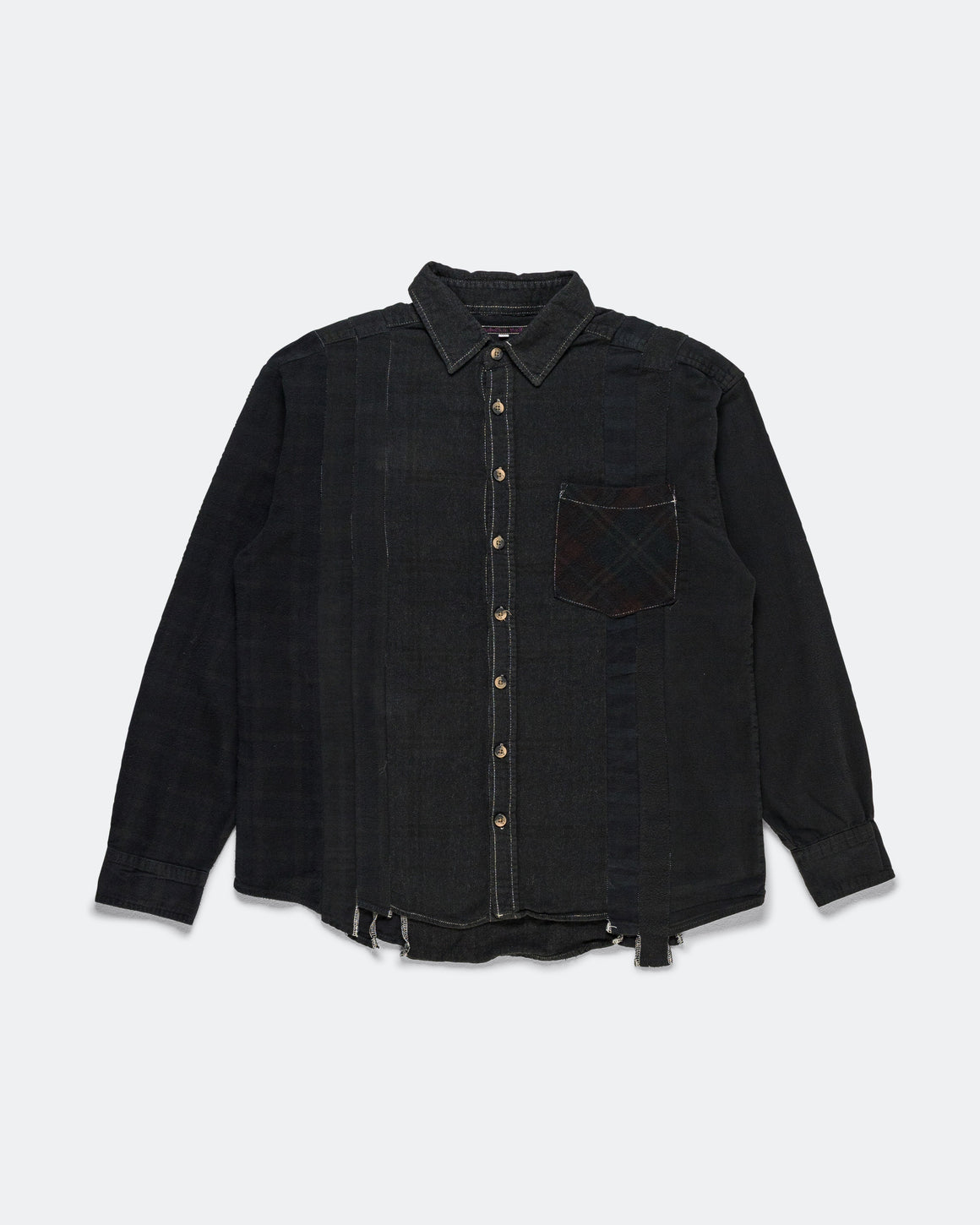 Needles - Rebuild Flannel Shirt 7 Cuts Shirt Over Dye FW26 - Black Small #3 - UP THERE