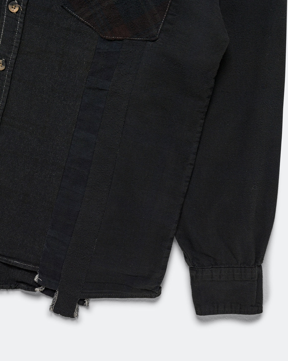 Needles - Rebuild Flannel Shirt 7 Cuts Shirt Over Dye FW26 - Black Small #3 - UP THERE