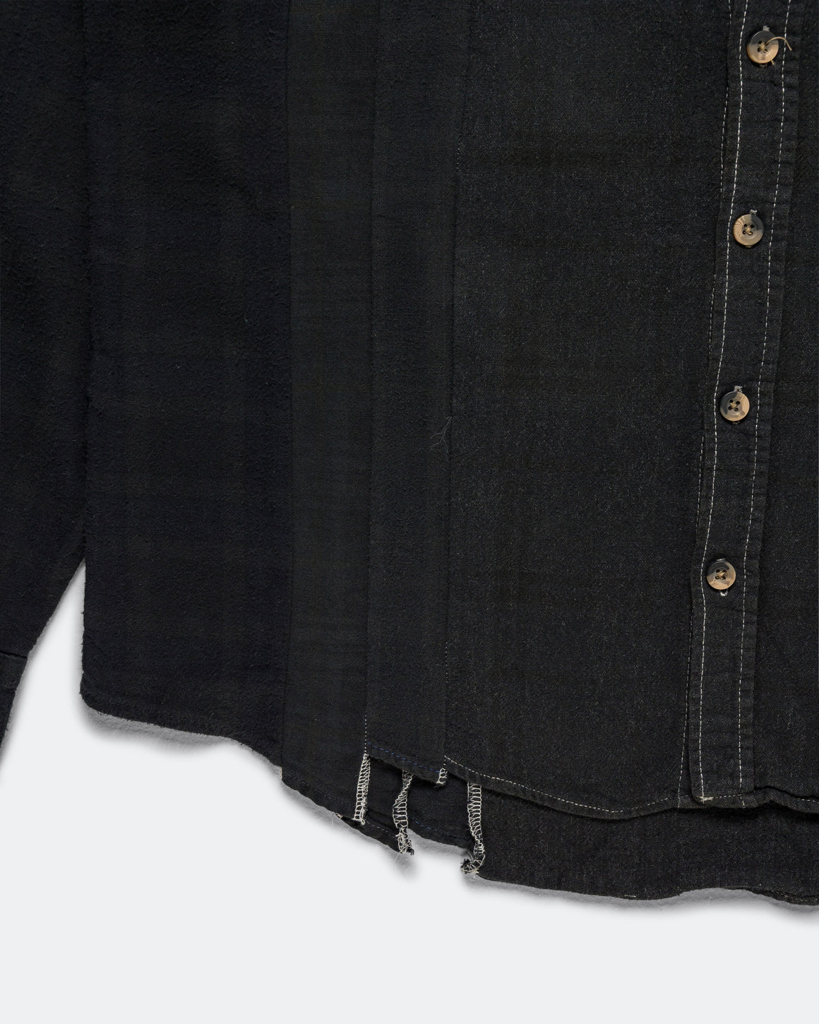 Needles - Rebuild Flannel Shirt 7 Cuts Shirt Over Dye FW26 - Black Small #3 - UP THERE