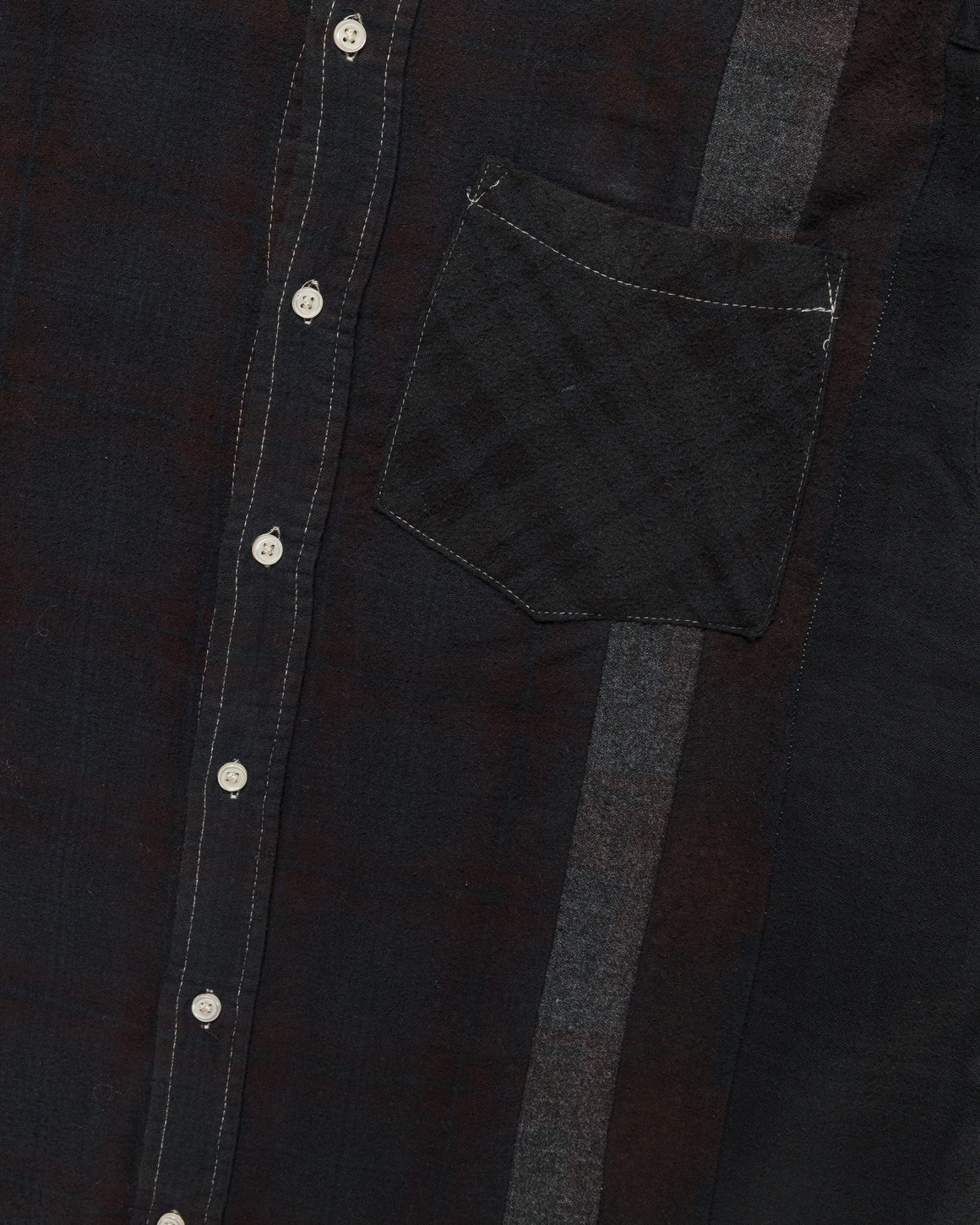 Needles - Rebuild Flannel Shirt 7 Cuts Shirt Over Dye FW26 - Black Small #4 - UP THERE