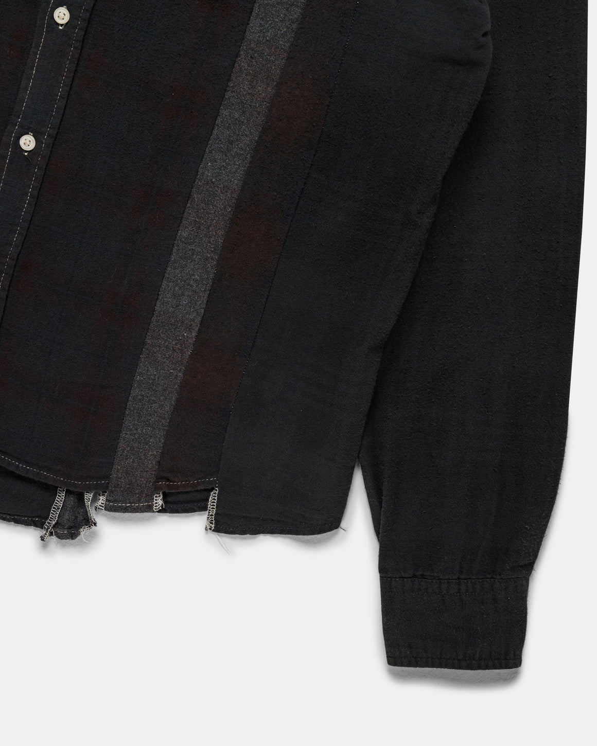 Needles - Rebuild Flannel Shirt 7 Cuts Shirt Over Dye FW26 - Black Small #4 - UP THERE