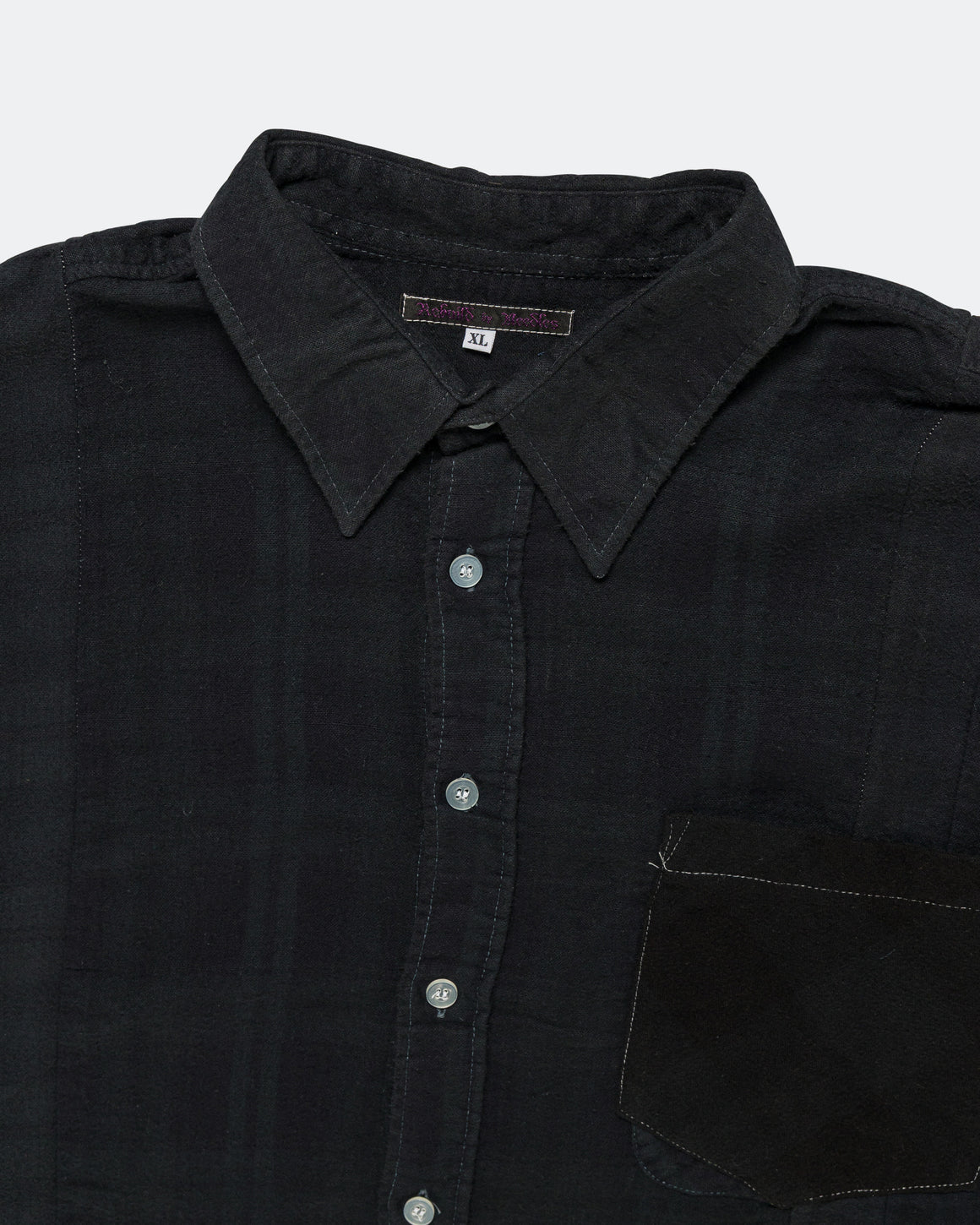 Needles - Rebuild Flannel Shirt 7 Cuts Shirt Over Dye FW26 - Black X-Large #1 - UP THERE