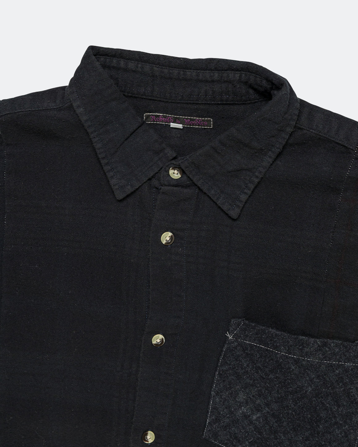 Needles - Rebuild Flannel Shirt 7 Cuts Shirt Over Dye FW26 - Black X-Large #2 - UP THERE