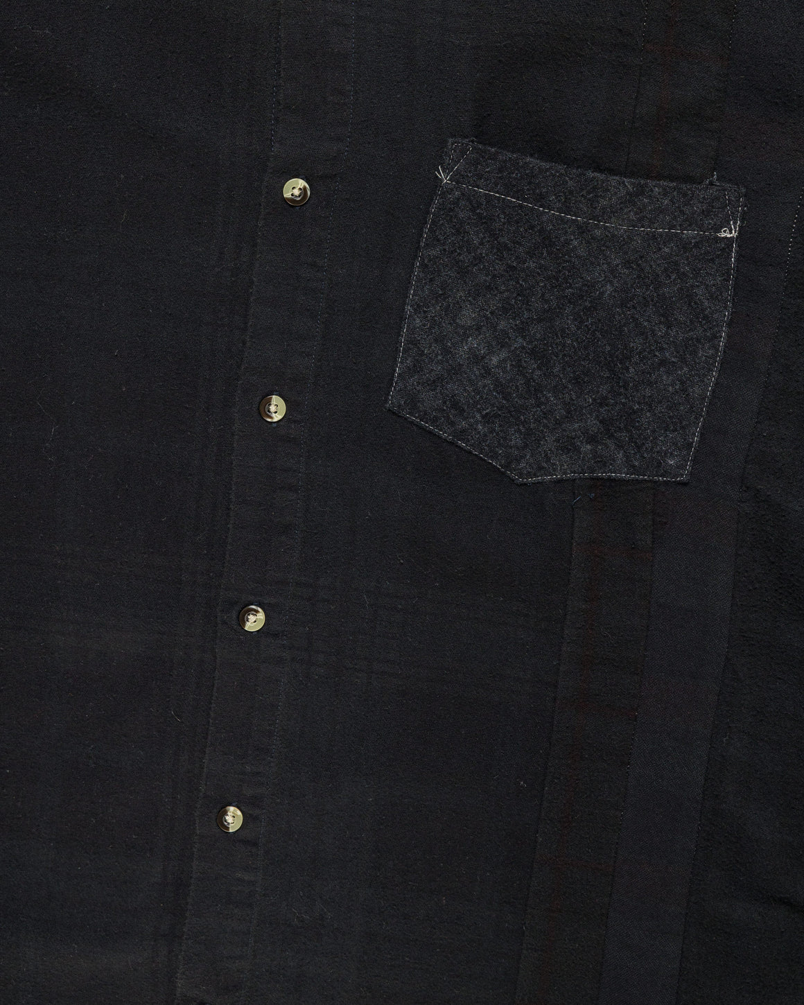 Needles - Rebuild Flannel Shirt 7 Cuts Shirt Over Dye FW26 - Black X-Large #2 - UP THERE