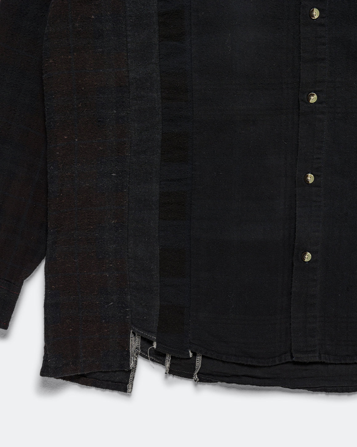 Needles - Rebuild Flannel Shirt 7 Cuts Shirt Over Dye FW26 - Black X-Large #2 - UP THERE