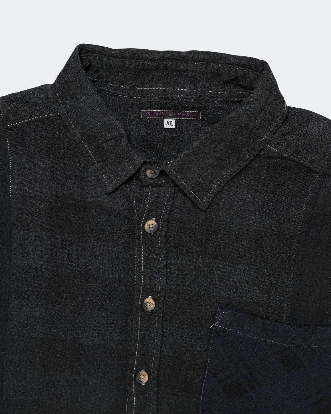 Needles - Rebuild Flannel Shirt 7 Cuts Shirt Over Dye FW26 - Black X-Large #3 - UP THERE