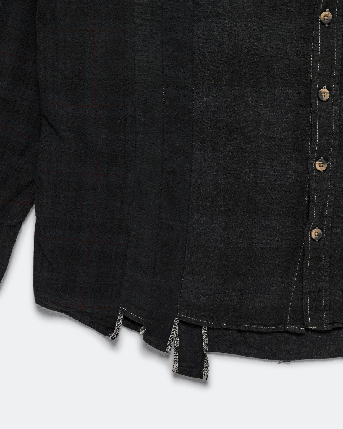 Needles - Rebuild Flannel Shirt 7 Cuts Shirt Over Dye FW26 - Black X-Large #3 - UP THERE