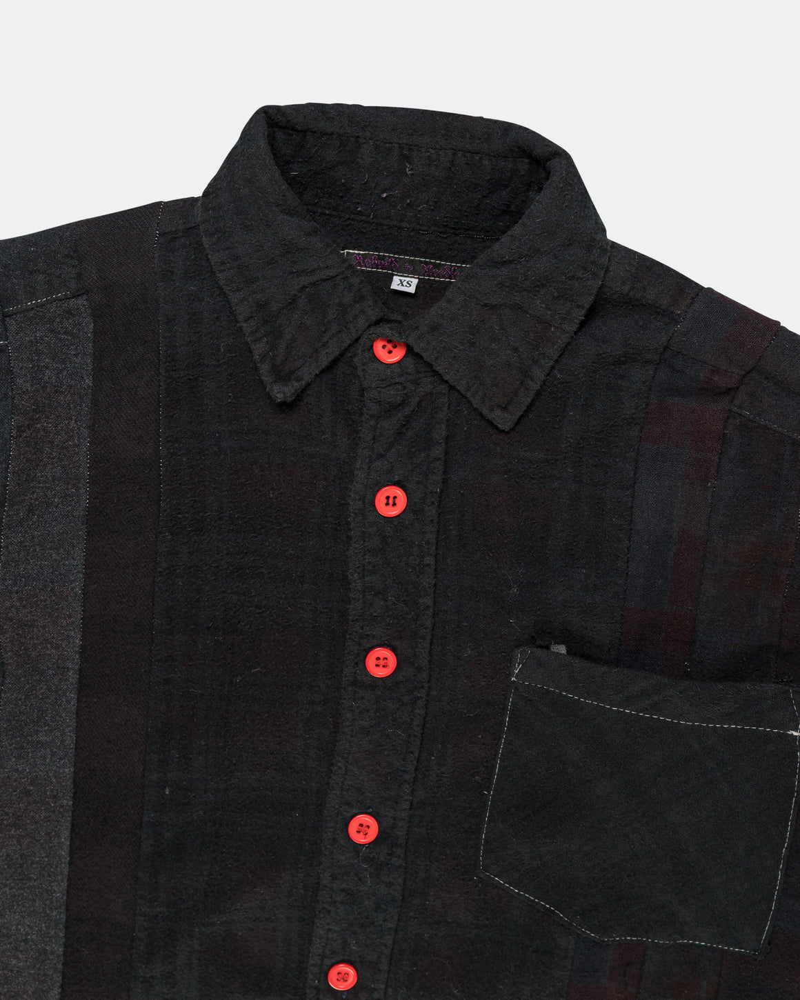 Needles - Rebuild Flannel Shirt 7 Cuts Shirt Over Dye FW26 - Black X-Small #1 - UP THERE