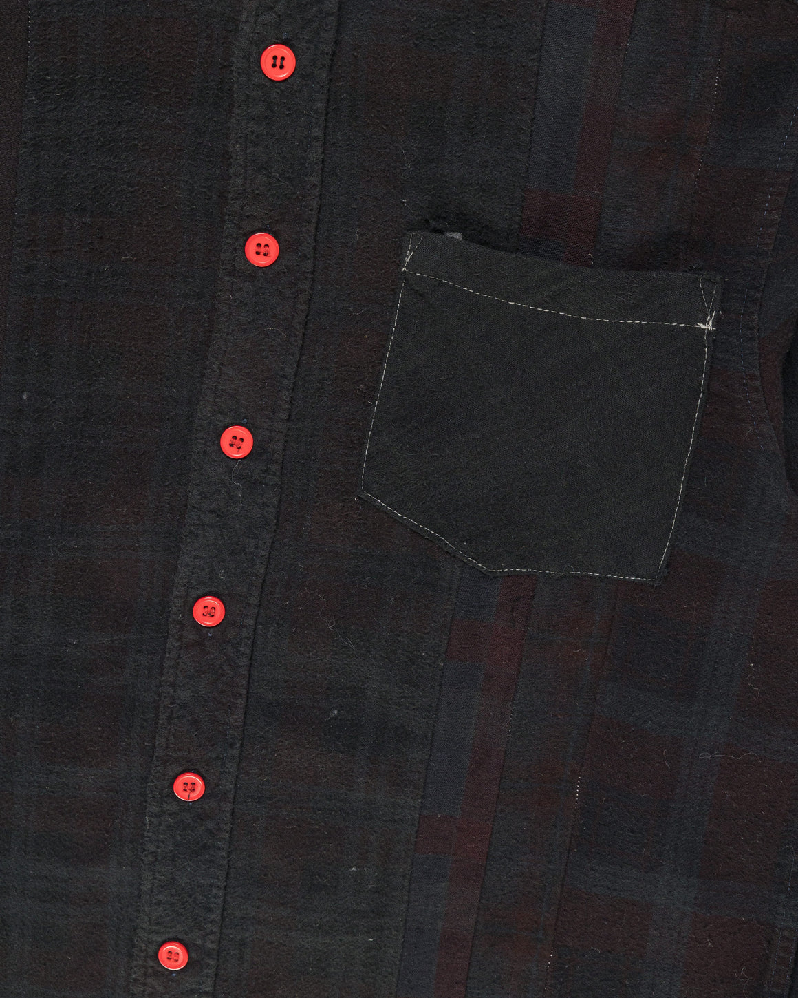 Needles - Rebuild Flannel Shirt 7 Cuts Shirt Over Dye FW26 - Black X-Small #1 - UP THERE