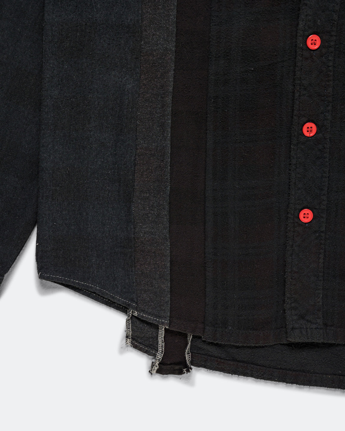 Needles - Rebuild Flannel Shirt 7 Cuts Shirt Over Dye FW26 - Black X-Small #1 - UP THERE