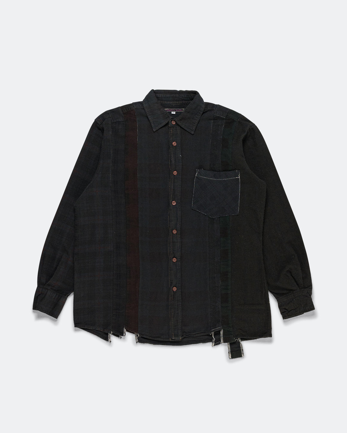 Needles - Rebuild Flannel Shirt 7 Cuts Shirt Over Dye FW26 - Black X-Small #2 - UP THERE