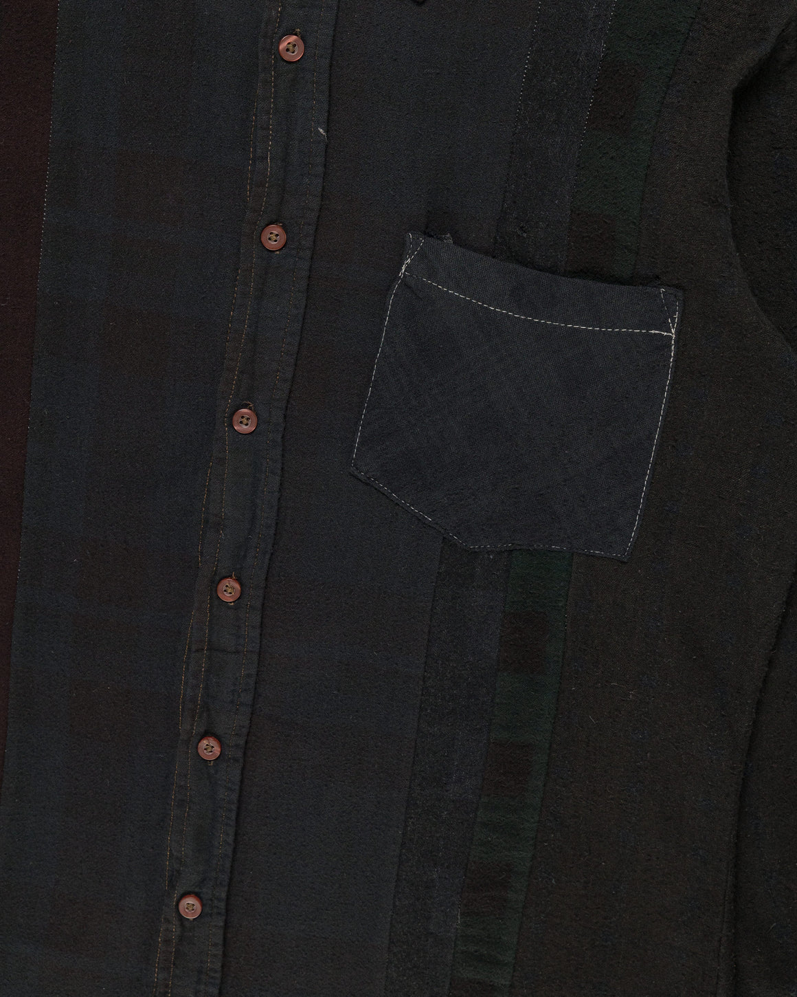Needles - Rebuild Flannel Shirt 7 Cuts Shirt Over Dye FW26 - Black X-Small #2 - UP THERE